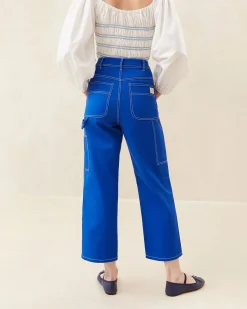 Loeffler Randall Molly Blue Denim Carpenter Pant