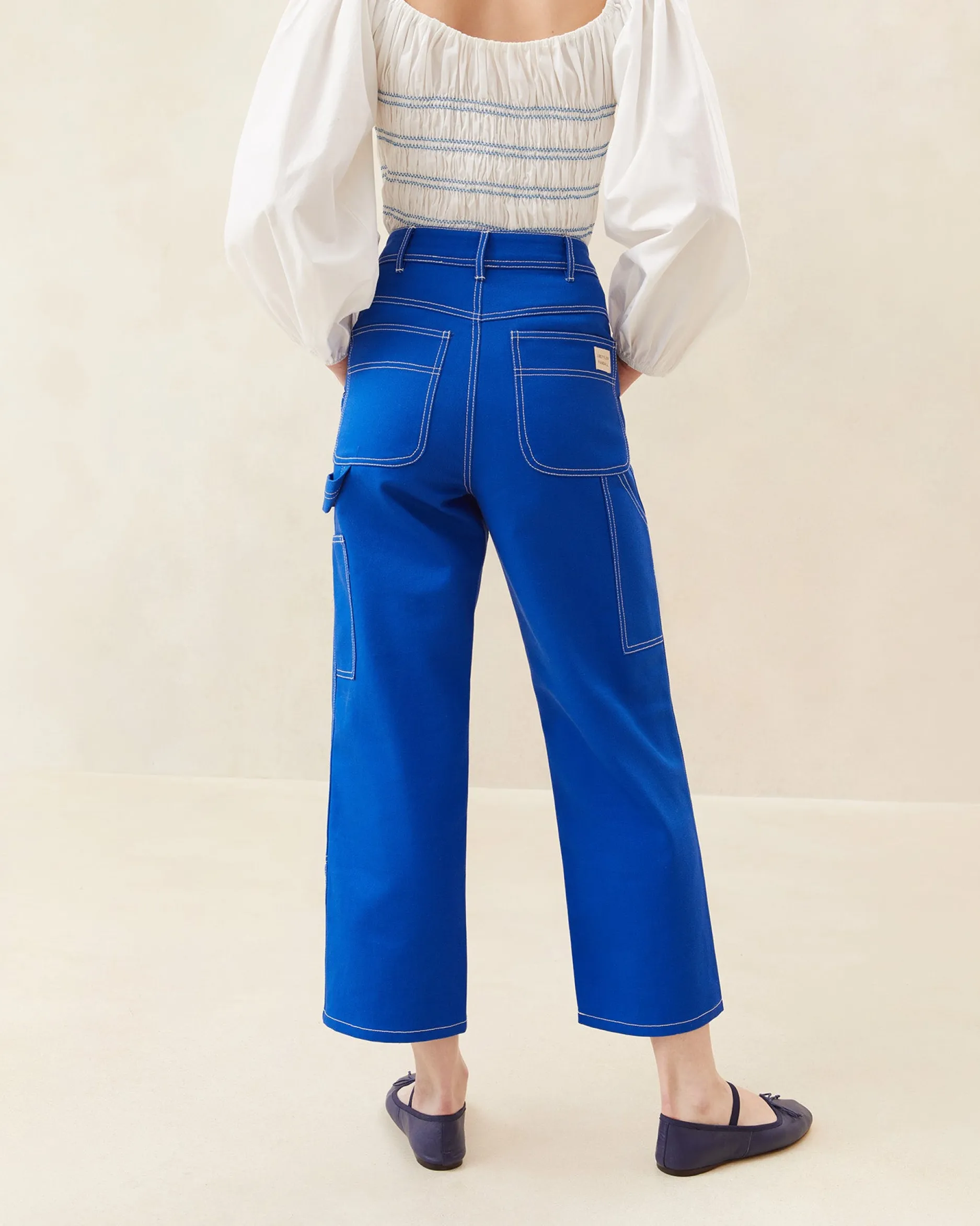Loeffler Randall Molly Blue Denim Carpenter Pant