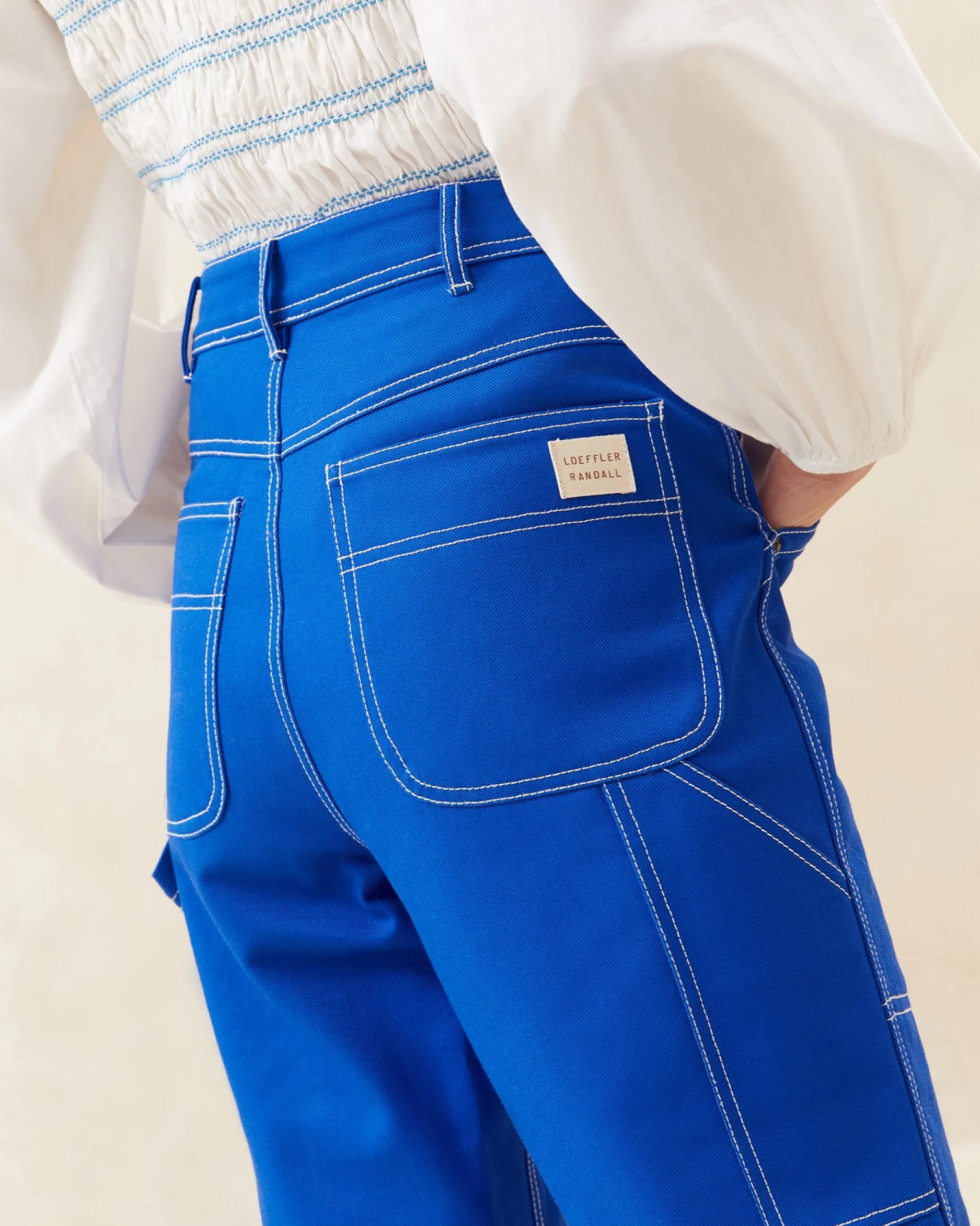 Loeffler Randall Molly Blue Denim Carpenter Pant