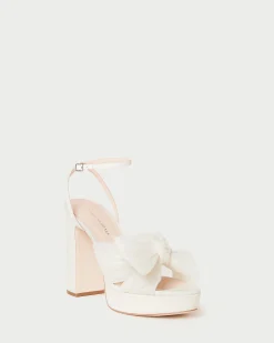 Loeffler Randall Natalia White Lace Bow Heel