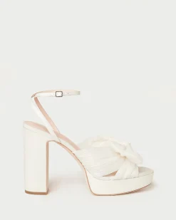Loeffler Randall Natalia White Lace Bow Heel