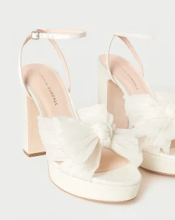 Loeffler Randall Natalia White Lace Bow Heel