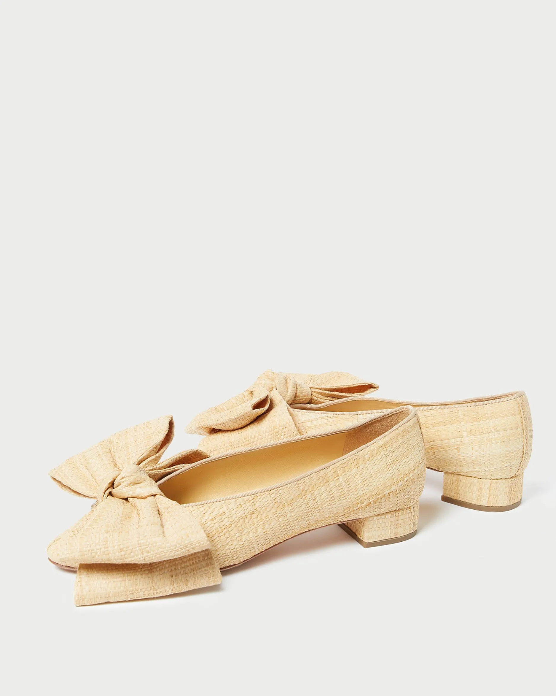 Loeffler Randall Noa Natural Raffia Bow Flat