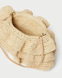 Loeffler Randall Odette Natural Ruffle Clutch
