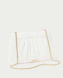 Loeffler Randall Rayne White Lace Bow Clutch