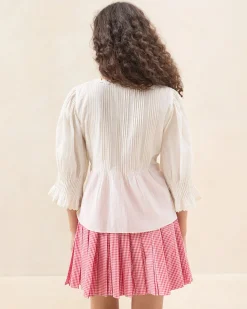 Loeffler Randall Sasha White Wrap Blouse