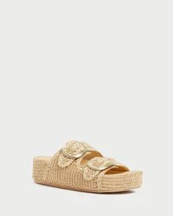 Loeffler Randall Theo Blue Raffia Footbed Sandal