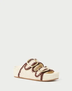 Loeffler Randall Theo Blue Raffia Footbed Sandal