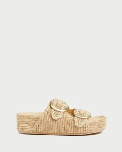 Loeffler Randall Theo Cream Raffia Footbed Sandal
