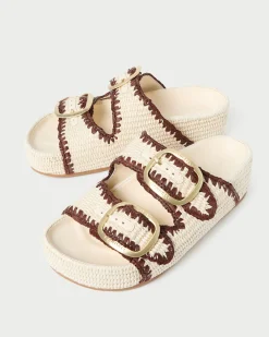 Loeffler Randall Theo Cream Raffia Footbed Sandal