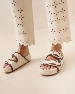 Loeffler Randall Theo Cream Raffia Footbed Sandal