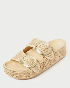 Loeffler Randall Theo Natural Straw Footbed Sandal