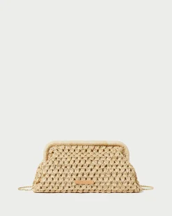 Loeffler Randall Trudie Blue Crochet Frame Clutch