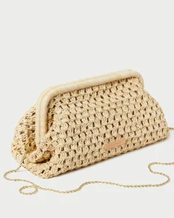 Loeffler Randall Trudie Blue Crochet Frame Clutch