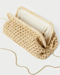 Loeffler Randall Trudie Blue Crochet Frame Clutch