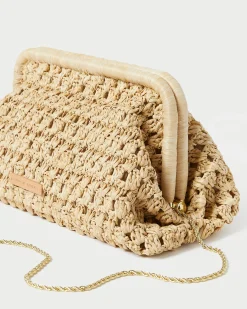 Loeffler Randall Trudie Blue Crochet Frame Clutch